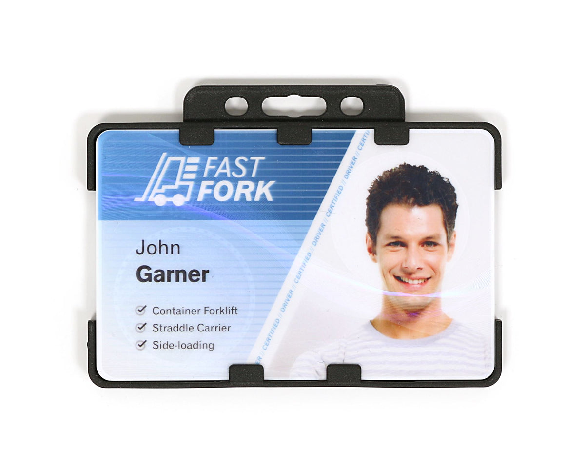 Black Dual Sided BioBadge Open Faced ID Card Holders - Landscape (Pack of 100) — additional product view 1