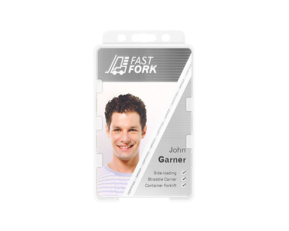 Clear Dual Sided BioBadge Open Faced ID Card Holders - Portrait (Pack of 100) — additional product view 1