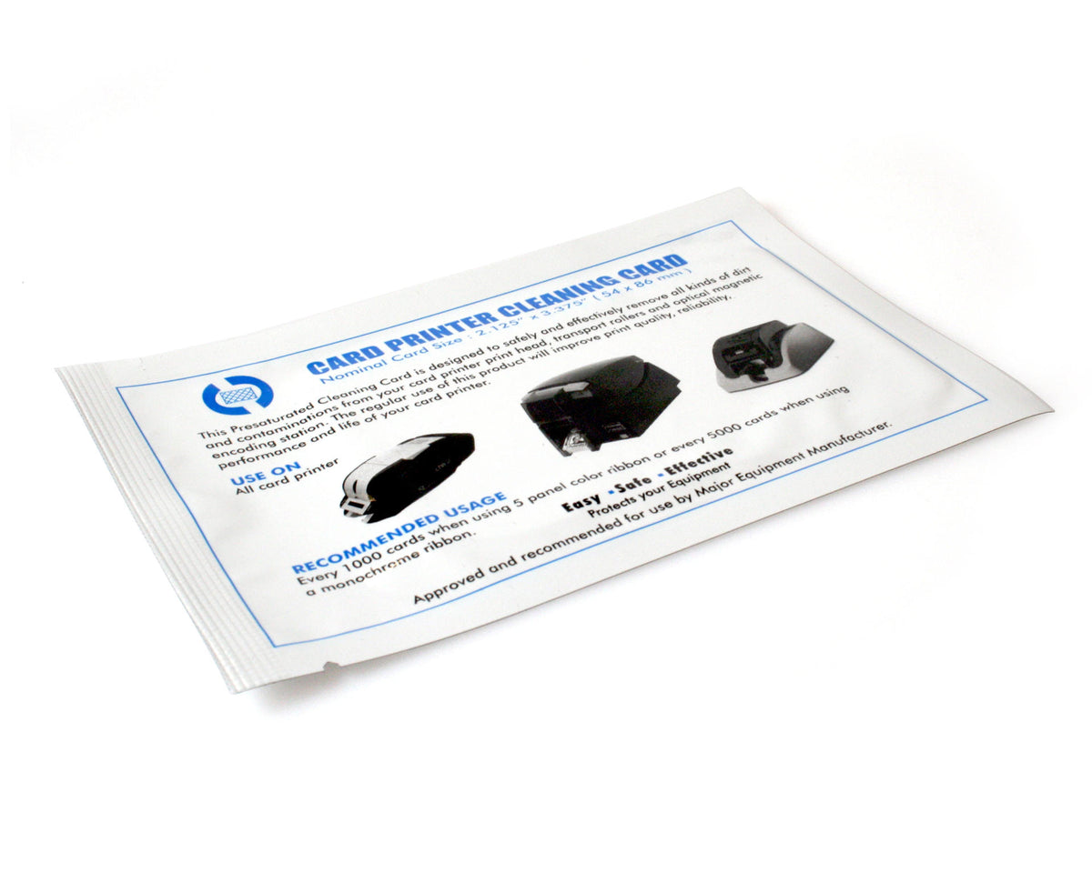 CR80 Card Printer Cleaning Cards (Pack of 25) — cleaning supplies (representative pack or component view)