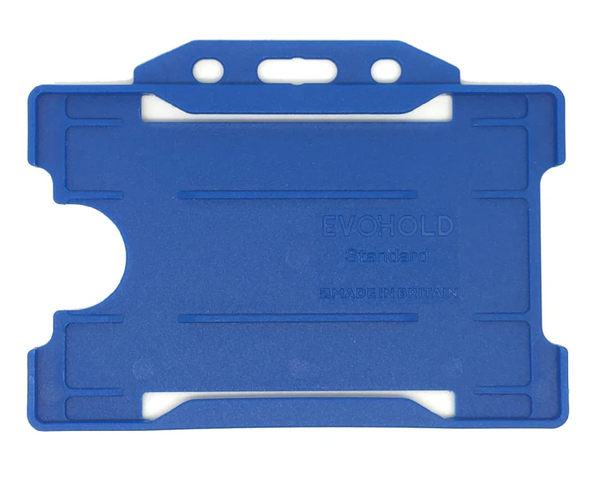 EvoHold Navy Blue Single Sided Landscape ID Card Holders (Pack of 100) — card holder view