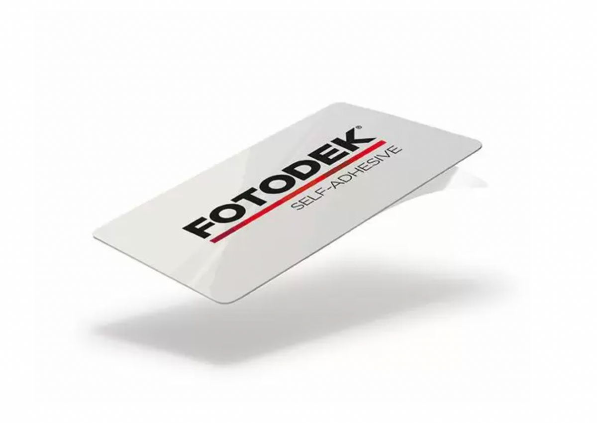 FOTODEK Self Adhesive Cards 400 Micron (Pack of 100) — plastic cards (representative card or pack view)