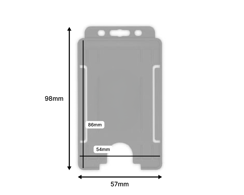 Grey Single-Sided BioBadge Open Faced ID Card Holders - Portrait (Pack of 100) — dimensions 2