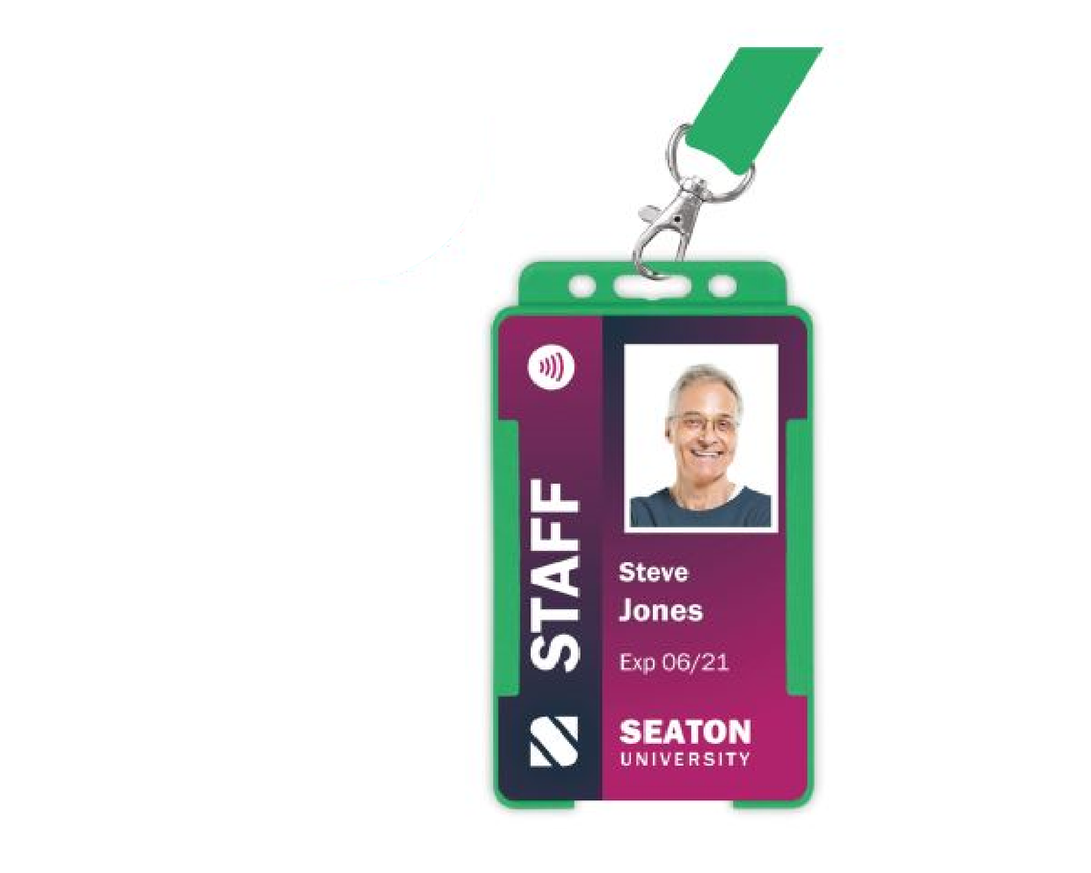 Light Green Single-Sided BioBadge Open Faced ID Card Holders - Portrait (Pack of 100) — usage example 4