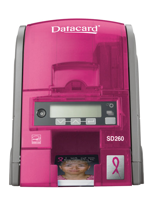 Limited Edition Pink Datacard SD260 — printer view