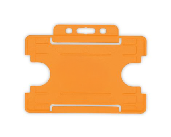 Orange Single Sided BioBadge Open Faced ID Card Holders - Landscape (Pack of 100) — card holder view