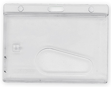Premium Enclosed ID Card Holder with Thumb Slot - Landscape 100 Pack — additional product view 1