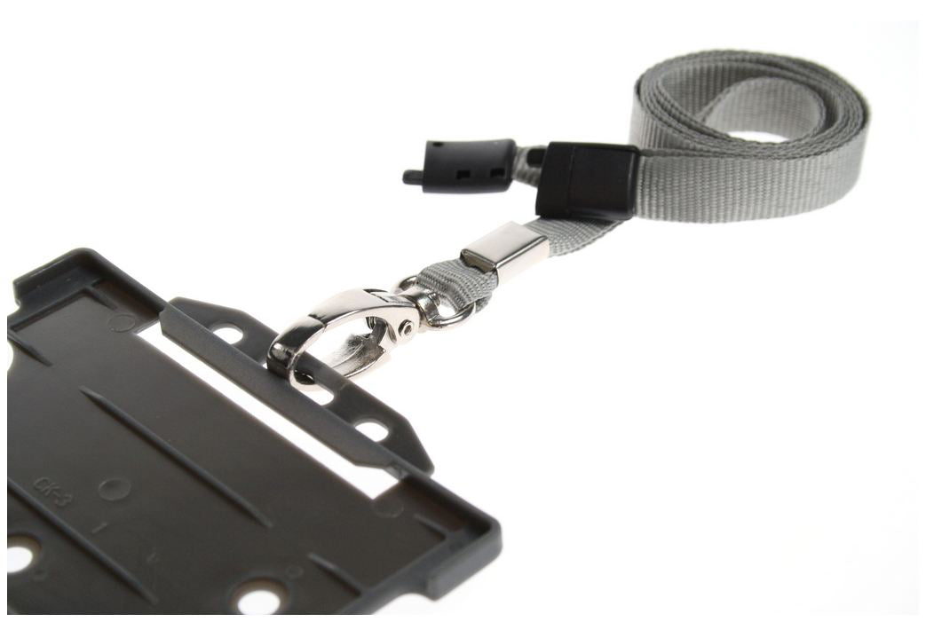 Recycled Plain Grey Lanyards With Metal Lobster Clip (Pack of 100) — lanyard view