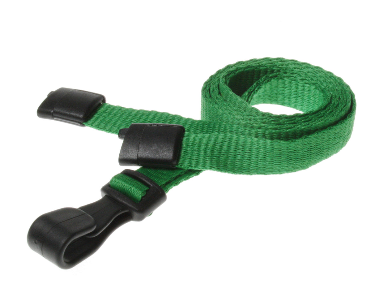 Recycled Plain Light Green Lanyards With Plastic J Clip (Pack of 100) — lanyard view