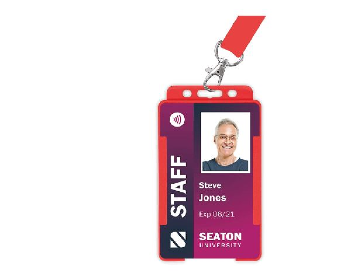 Red Single Sided BioBadge Open Faced ID Card Holders - Portrait (Pack of 100) — usage example 4