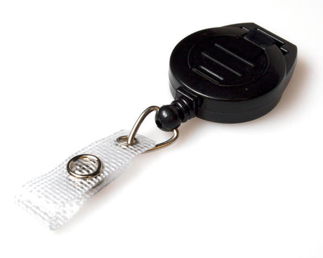 Black Attaching ID Badge Reels With Strap Clip (Pack of 50) — view 1