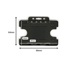 Black Dual Sided BioBadge Open Faced ID Card Holders - Landscape (Pack of 100) — dimensions 3