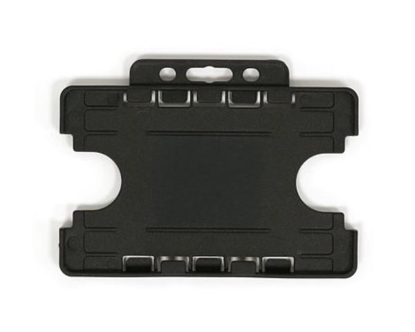 Black Dual Sided BioBadge Open Faced ID Card Holders - Landscape (Pack of 100) — card holder view
