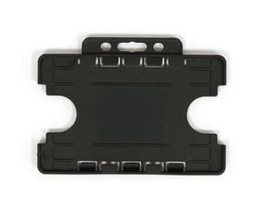 Black Dual Sided BioBadge Open Faced ID Card Holders - Landscape (Pack of 100) — card holder view