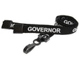 Black Governor Lanyards with Plastic J Clip (Pack of 100) — lanyard view