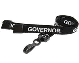 Black Governor Lanyards with Plastic J Clip (Pack of 100) — lanyard view