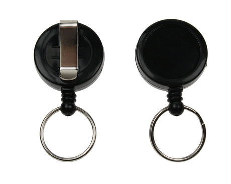 Black ID Badge Reels with Key Ring (Pack of 50) — view 1