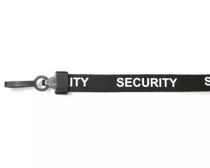 Black Security Lanyards with Plastic J Clip (Pack of 100) — lanyard view