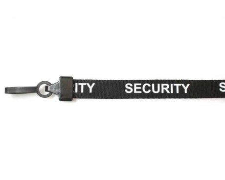 Black Security Lanyards with Plastic J Clip (Pack of 100) — lanyard view