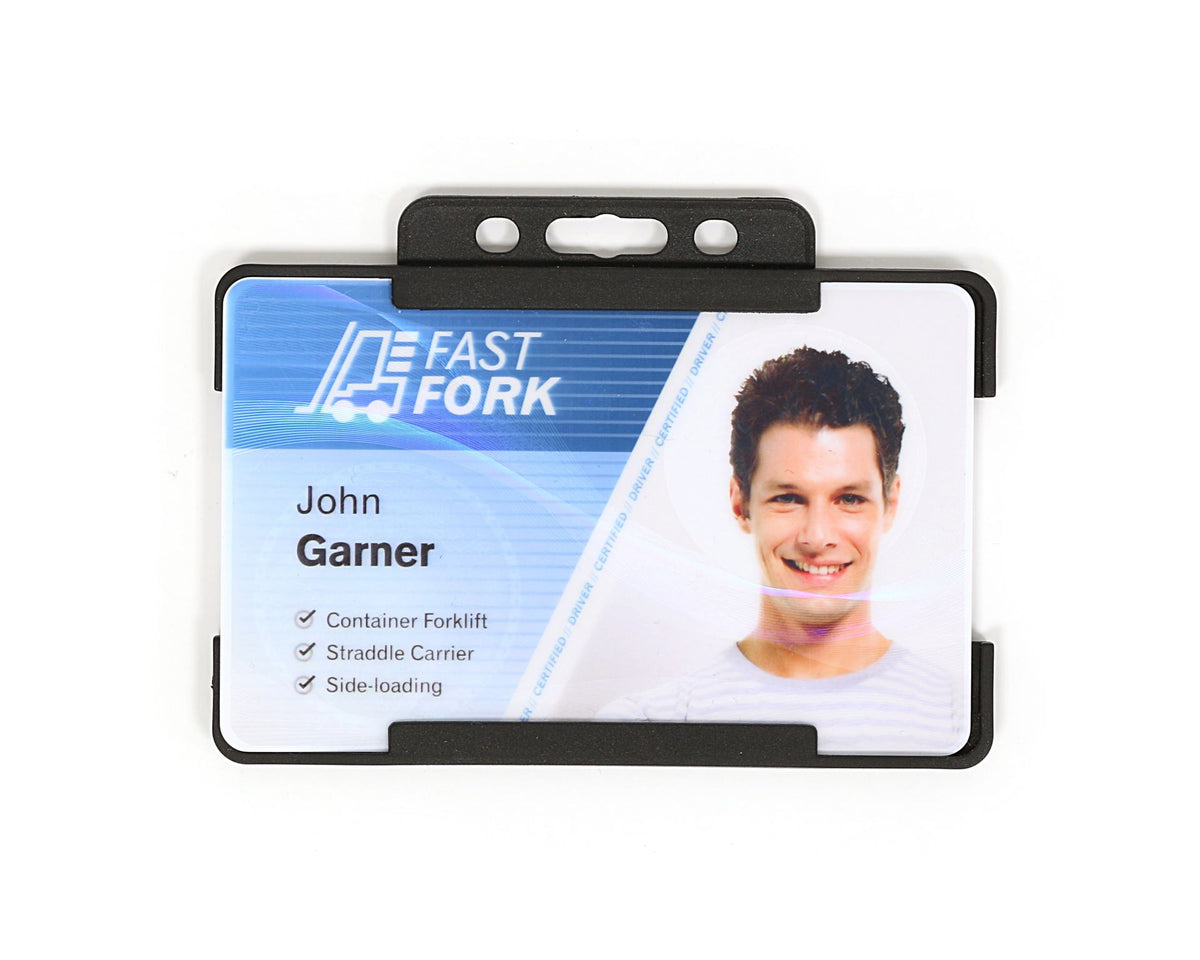 Black Single Sided BioBadge Open Faced ID Card Holders - Landscape (Pack of 100) — additional product view 1