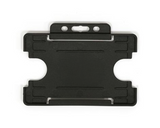 Black Single Sided BioBadge Open Faced ID Card Holders - Landscape (Pack of 100) — card holder view