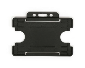Black Single Sided BioBadge Open Faced ID Card Holders - Landscape (Pack of 100) — card holder view