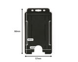 Black Single Sided BioBadge Open Faced ID Card Holders - Portrait (Pack of 100) — dimensions 2