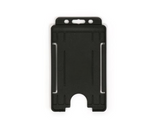 Black Single Sided BioBadge Open Faced ID Card Holders - Portrait (Pack of 100) — card holder view