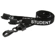 Black Student Lanyards with Plastic J Clip (Pack of 100) — lanyard view