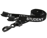 Black Student Lanyards with Plastic J Clip (Pack of 100) — lanyard view