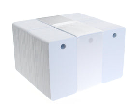 Blank White 3-UP Key Tag 760-Micron Landscape Plastic Cards (Pack of 100) — plastic cards (representative card or pack view)