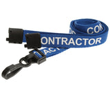 Blue Contractor Lanyards with Plastic J Clip (Pack of 100) — lanyard view