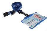 Blue Contractor Lanyards with Plastic J Clip (Pack of 100) — lanyard view