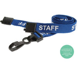 Blue Staff Lanyards with Plastic J Clip (Pack of 100) — lanyard view