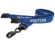 Blue Visitor Lanyards with Plastic J Clip (Pack of 100) — lanyard view