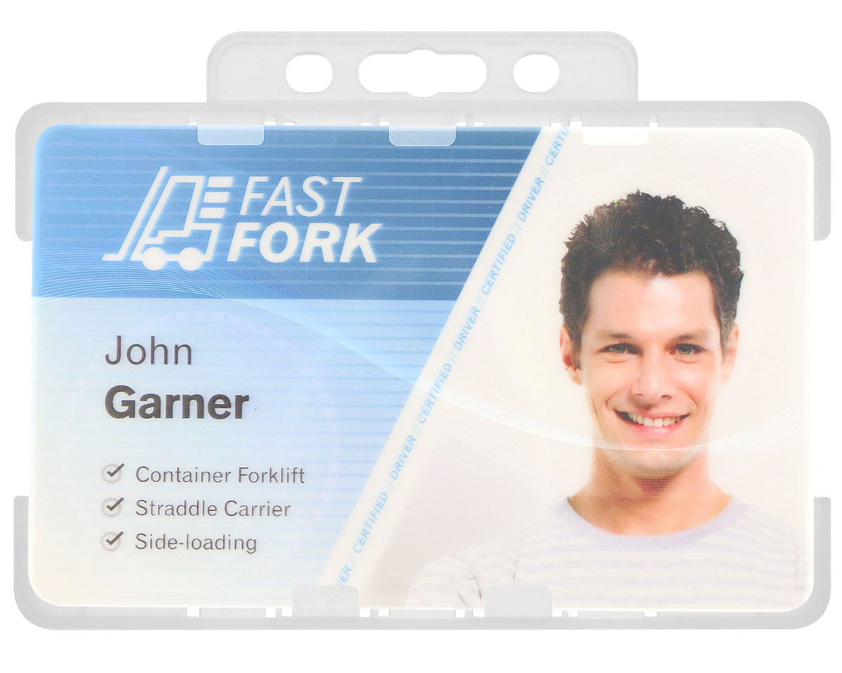 Clear Dual Sided BioBadge Open Faced ID Card Holders - Landscape (Pack of 100) — additional product view 1