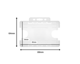 Clear Dual Sided BioBadge Open Faced ID Card Holders - Landscape (Pack of 100) — dimensions 2