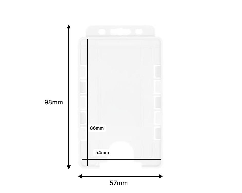 Clear Dual Sided BioBadge Open Faced ID Card Holders - Portrait (Pack of 100) — dimensions 2