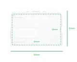 Clear Enclosed ID Card Holder with Thumb Slot - Landscape (Pack of 100) — dimensions 1