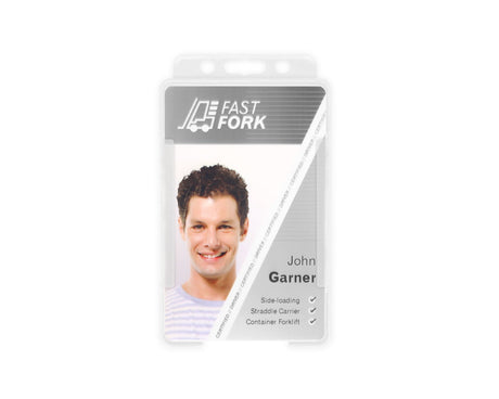Clear Single Sided BioBadge Open Faced ID Card Holders - Portrait (Pack of 100) — additional product view 1