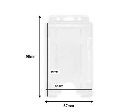 Clear Single Sided BioBadge Open Faced ID Card Holders - Portrait (Pack of 100) — dimensions 2