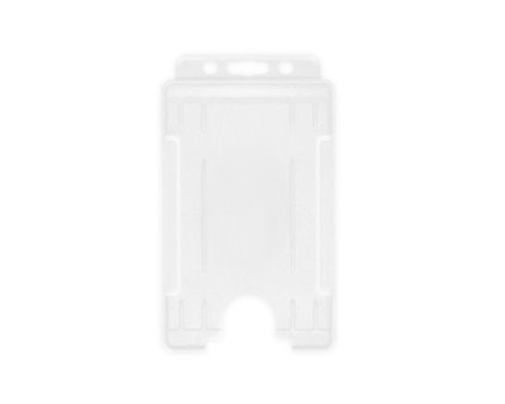 Clear Single Sided BioBadge Open Faced ID Card Holders - Portrait (Pack of 100) — card holder view