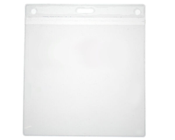 Clear Vinyl Visitor Pass Holders - Landscape (Pack of 100) — card holder view