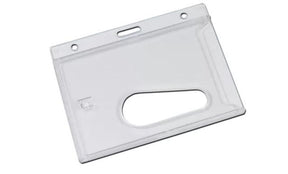 Crystal Enclosed Holder with Thumb-Slot - Landscape (Pack of 100) — card holder view
