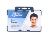 Dark Blue Dual Sided BioBadge Open Faced ID Card Holders - Landscape (Pack of 100) — additional product view 1