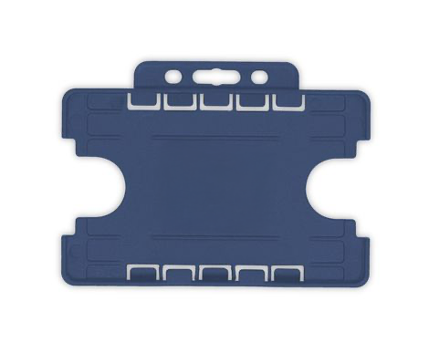 Dark Blue Dual Sided BioBadge Open Faced ID Card Holders - Landscape (Pack of 100) — card holder view