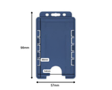 Dark Blue Dual Sided BioBadge Open Faced ID Card Holders - Portrait (Pack of 100) — dimensions 2