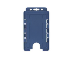 Dark Blue Dual Sided BioBadge Open Faced ID Card Holders - Portrait (Pack of 100) — card holder view