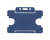 Dark Blue Single Sided BioBadge Open Faced ID Card Holders - Landscape (Pack of 100) — card holder view
