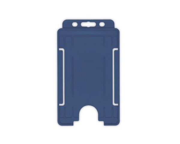Dark Blue Single Sided BioBadge Open Faced ID Card Holders - Portrait (Pack of 100) — card holder view