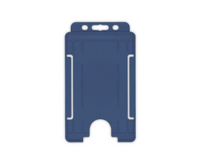 Dark Blue Single Sided BioBadge Open Faced ID Card Holders - Portrait (Pack of 100) — card holder view